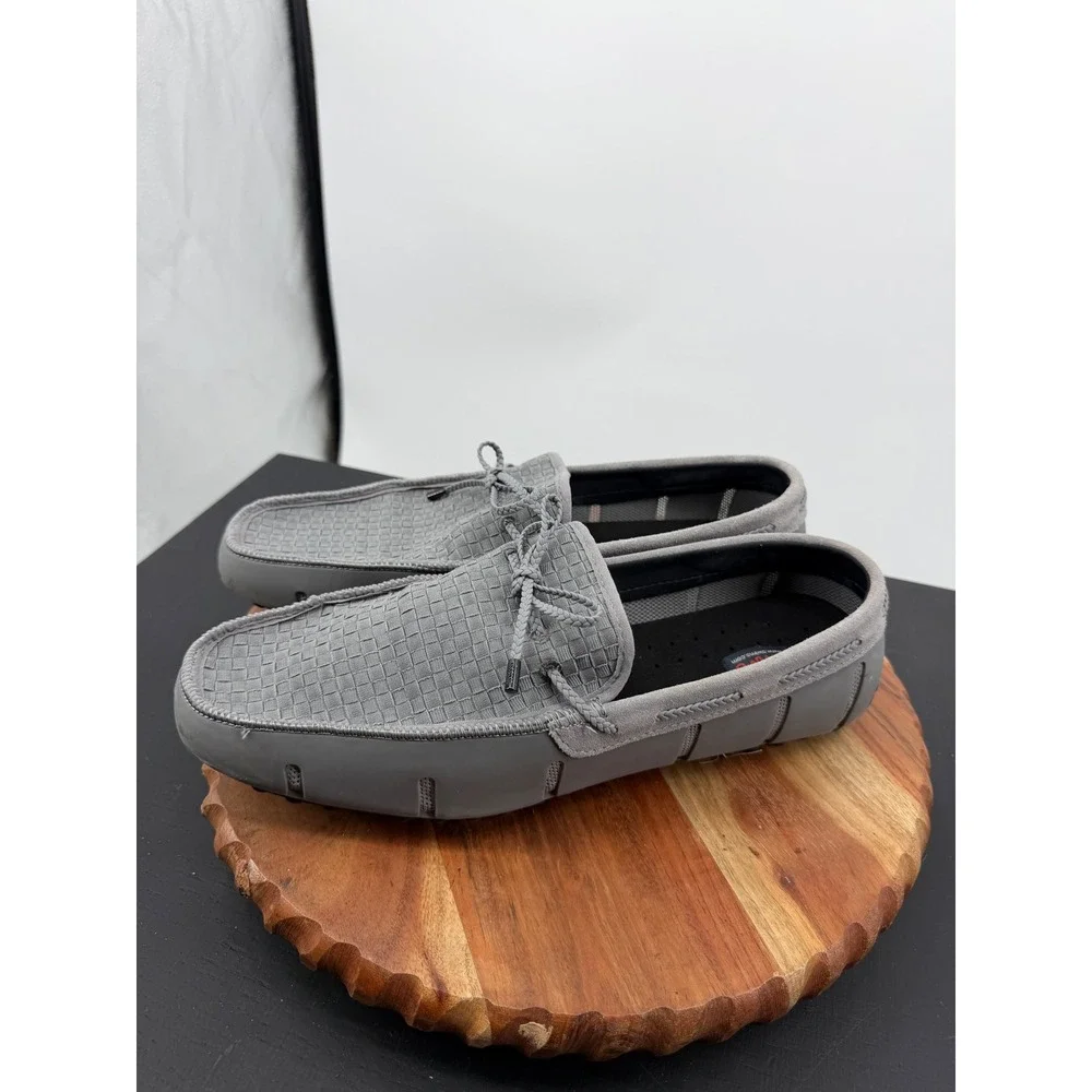 SWIMS woven Braided Lace Loafer Mens 13 Grey Water Resistant driver Boat Shoes